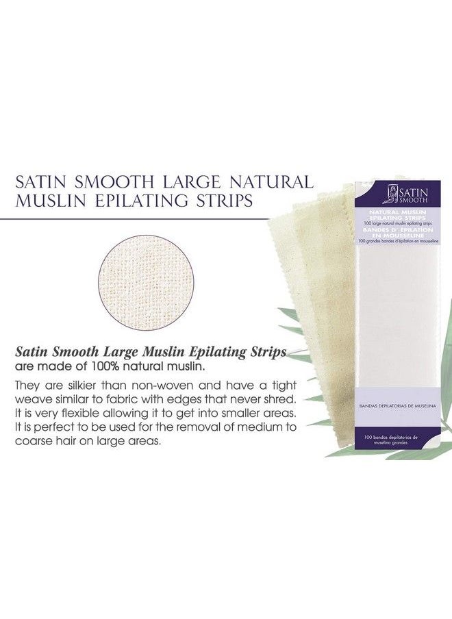 Satin Smooth Large Muslin Epilating Strips For Hair Removal 100 Ct X 2 Packs  - Image 5