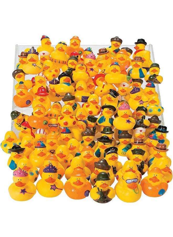 Fun Express Fun Express Mega Rubber Ducky Assortment | 100 Pieces | Favors, Giveaways, Rewards, Gifts, Takeaways, Kid's Birthday, Christmas, Easter, Halloween  - Image 1
