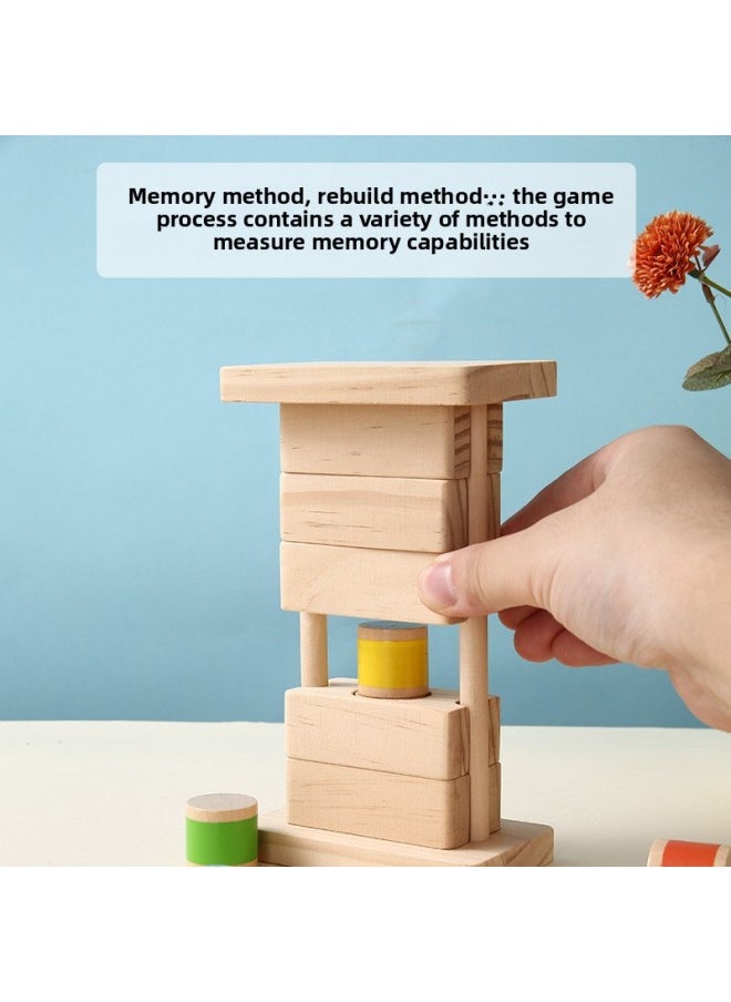 null - Flip Memory Tower 3D Strategy Game Children's Logical Thinking Mindset Training Early Education Educational Wooden Toys-Color:Memory Flip Tower - Image 1