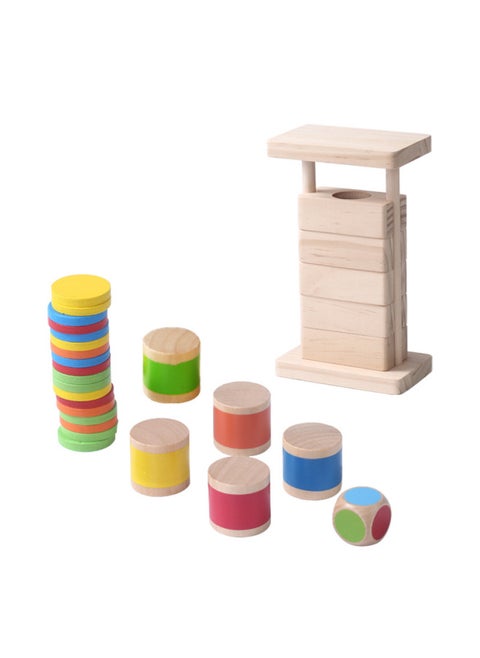 Flip Memory Tower 3D Strategy Game Children's Logical Thinking Mindset Training Early Education Educational Wooden Toys-Color:Memory Flip Tower