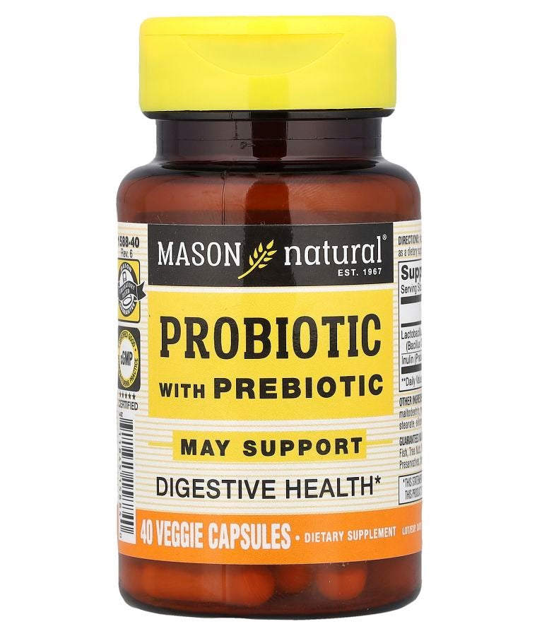 Mason Natural Probiotic with Prebiotic 40 Veggie Capsules