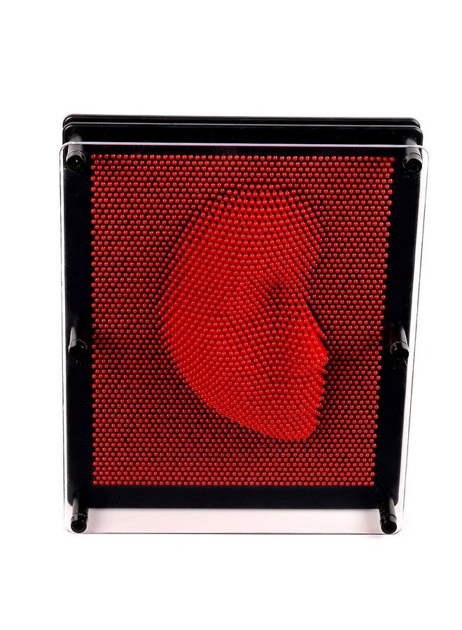E-FirstFeeling 3D Pin Art Toy Extra Large 10" X 8" Pin Art Board Pin Impression Sculpture Toy For Kids Adults Hand Mold Board Toy Red - Image 3