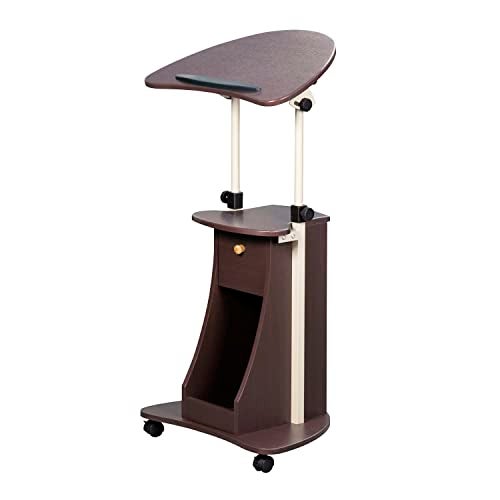 Techni Mobili Sit-to-Stand Rolling Adjustable Storage Medical Laptop Computer Cart, Chocolate, B005 - Image 5