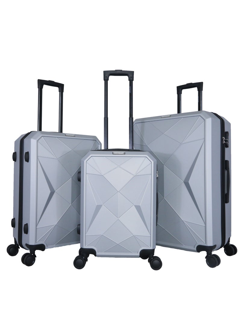 فيبتور طقم حقائب سفر 3 قطع ABS بعجلات مع نظام رقم قابل للقفل - Image 1