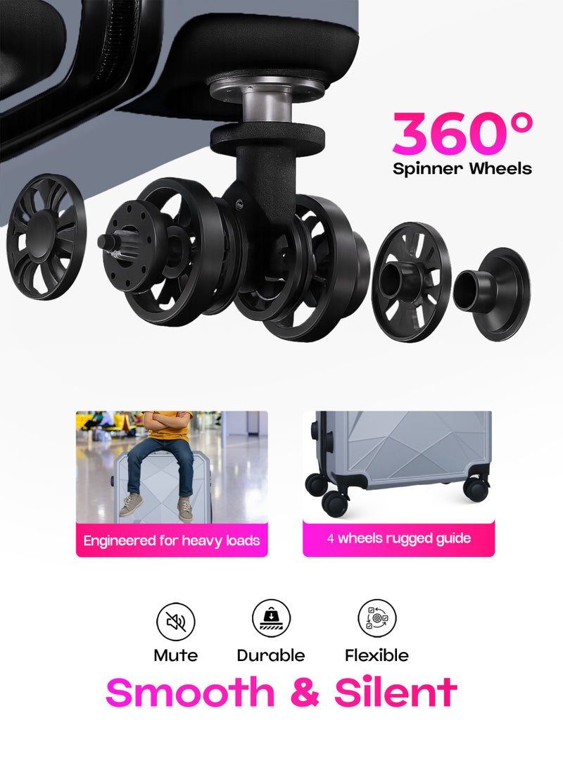 فيبتور طقم حقائب سفر 3 قطع ABS بعجلات مع نظام رقم قابل للقفل - Image 2