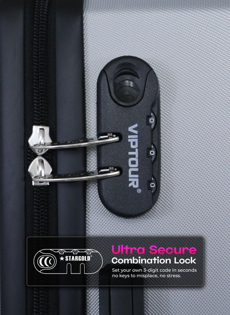 فيبتور طقم حقائب سفر 3 قطع ABS بعجلات مع نظام رقم قابل للقفل - Image 3