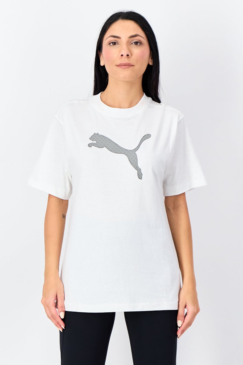 PUMA Women Relaxed Fit Short Sleeve Outdoor T-Shirt, White - Image 1