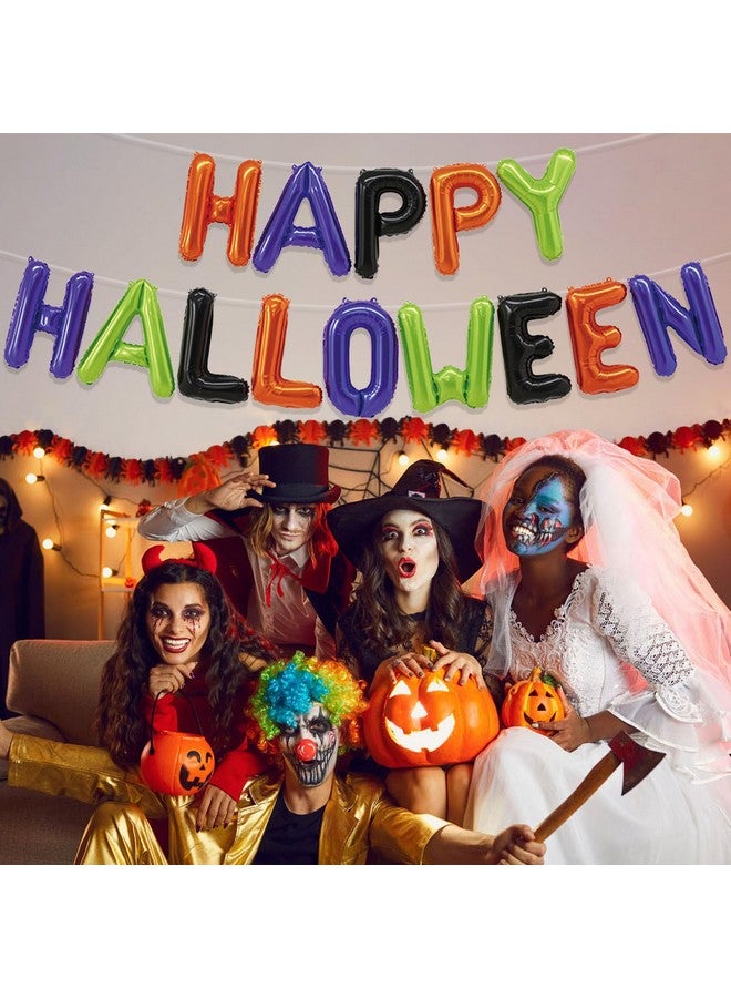 Tellpet Happy Halloween Balloons Banner, Halloween Party Decorations For Home Yard Decor Backdrop Sign, Colorful - Image 4