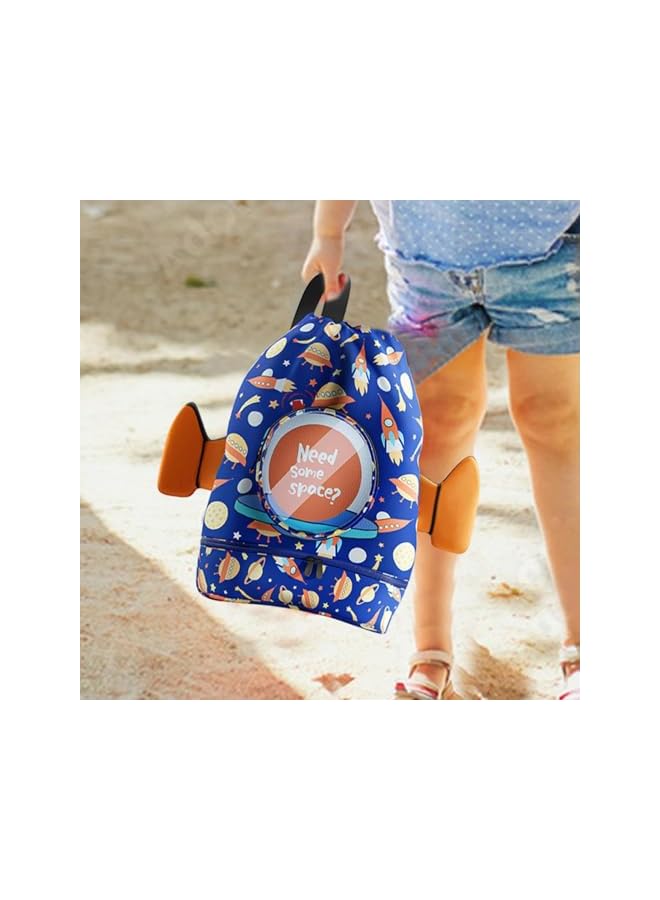 PROMASS Swimming Backpack For Kids, Kids Beach Backpack, Drawstring Swimming Backpack For Kids, Wet And Dry Separation Swim Bag For Kids With Shoe Compartment, For Swimming Beach Sports Travel School - Image 3
