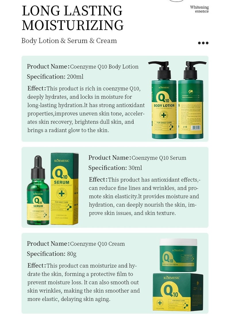 Kormesic مجموعة العناية بالبشرة coenzyme q10-تشمل جوهر لوشن ، مصل ، حبر ، لوشن للجسم وكريم الوجه - Image 3