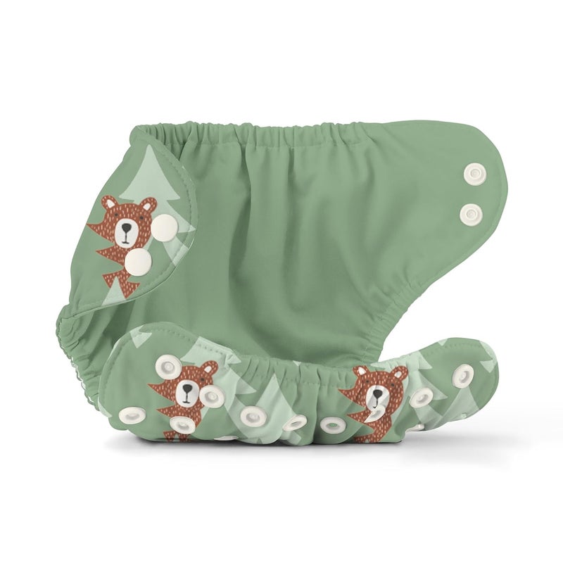 Esembly Cloth Diaper Cover  Reusable Swim Diaper Waterproof Breathable  Adjustable Outer Layer Over Absorbent Inner for Blowout Protection  PeekaBear Size 1 717lbs - Image 4