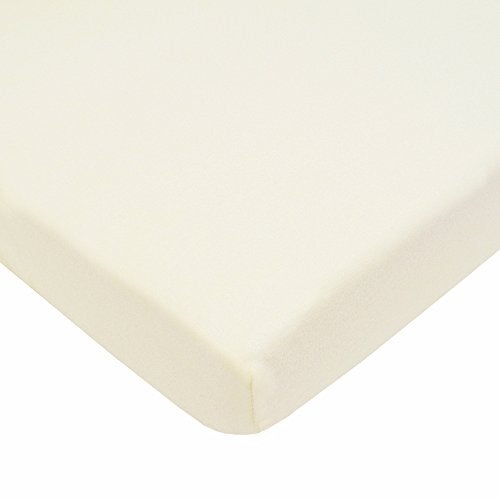 TL Care 100% Natural Cotton Fitted Mini Crib Sheet 38" x 24" - Soft & Breathable Small Nesting Portable Crib Sheet, Fits Pack N Play Mattresses, Cream, for Boys & Girls - Image 1