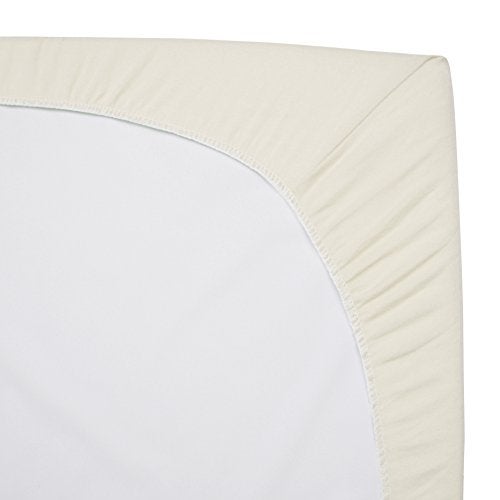 TL Care 100% Natural Cotton Fitted Mini Crib Sheet 38" x 24" - Soft & Breathable Small Nesting Portable Crib Sheet, Fits Pack N Play Mattresses, Cream, for Boys & Girls - Image 5