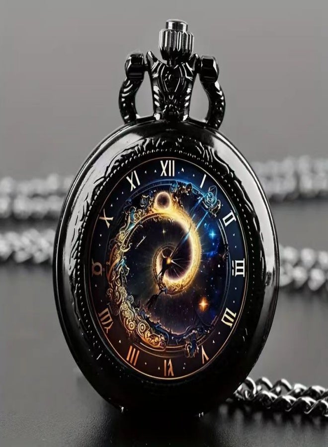 Glass Round Quartz Pocket Watch, Fashion Quartz Pocket Watch With Chain, Unique New Year  Birthday Gift