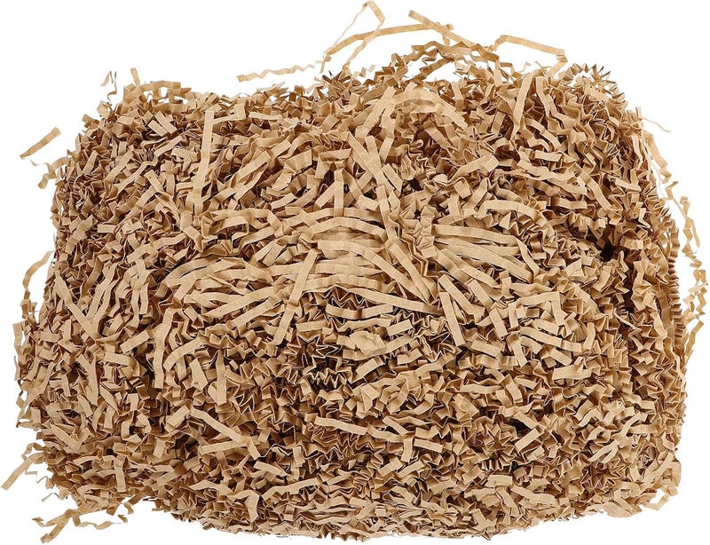 WOFASHPURET 100g Raffia Grass Crinkle Paper Shred Filler for Boxes and Basket Stuffing, Light Coffee Colored Packing Paper for Wrapping, Christmas Bags, Craft and Shipping Packaging - Image 1