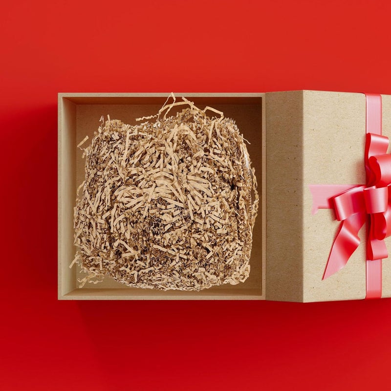 WOFASHPURET 100g Raffia Grass Crinkle Paper Shred Filler for Boxes and Basket Stuffing, Light Coffee Colored Packing Paper for Wrapping, Christmas Bags, Craft and Shipping Packaging - Image 2