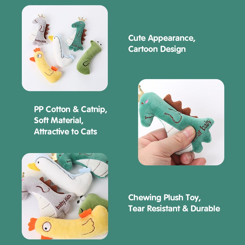 Catnip Plush Toy Interactive Catnip Toys for Indoor Cats Cute Cartoon Kitten Chewing Teething Toy Throwing Toys for Kittens Cat Nest Accompany - Image 4