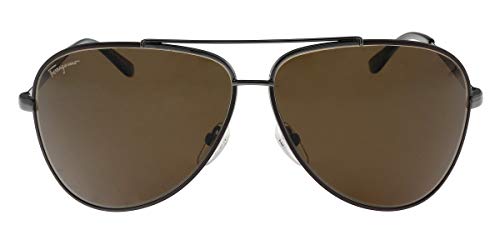 FERRAGAMO Salvatore Ferragamo Aviator Sunglasses SF131S 067 GunmetalCocoa 60mm 131 - Image 3