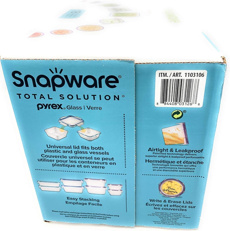 Snapware 18-Piece Pyrex Glass Food Storage Set with Airtight Lids - Image 4