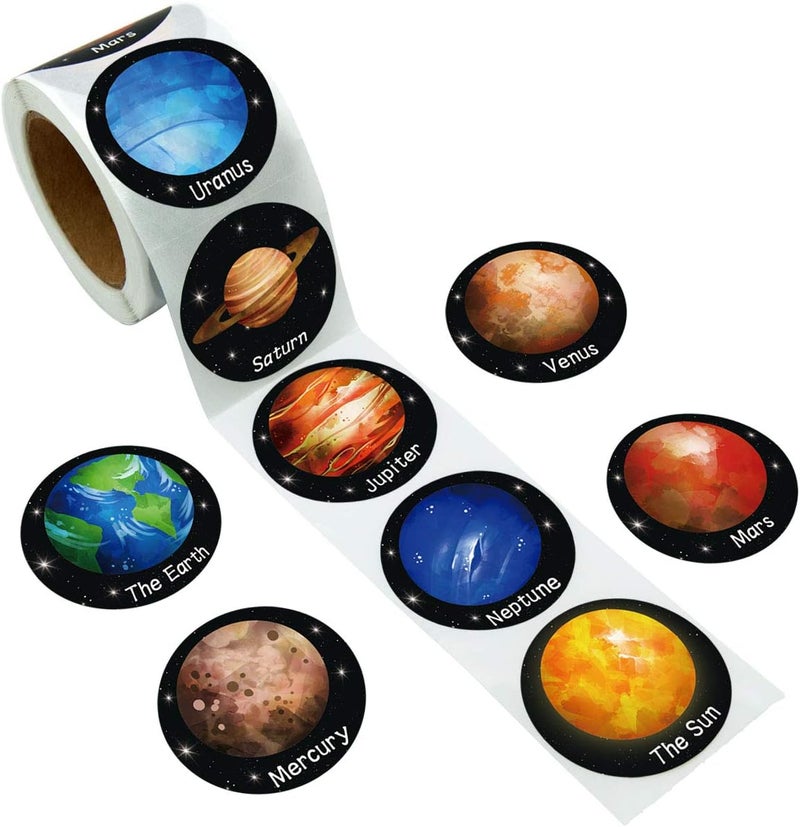 FANCY LAND Solar System Stickers for Kids - 200 Realistic Planet Stickers for Educational Decorations - Image 1