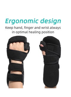 Y&D Azonee Stroke Resting Hand Splint Night Immobilizer Wrist Finger Brace for Flexion Contractures Functional 5 Stabilizer Wrap Muscle Atrophy Rehab Arthritis Pain Large Left  - Image 2
