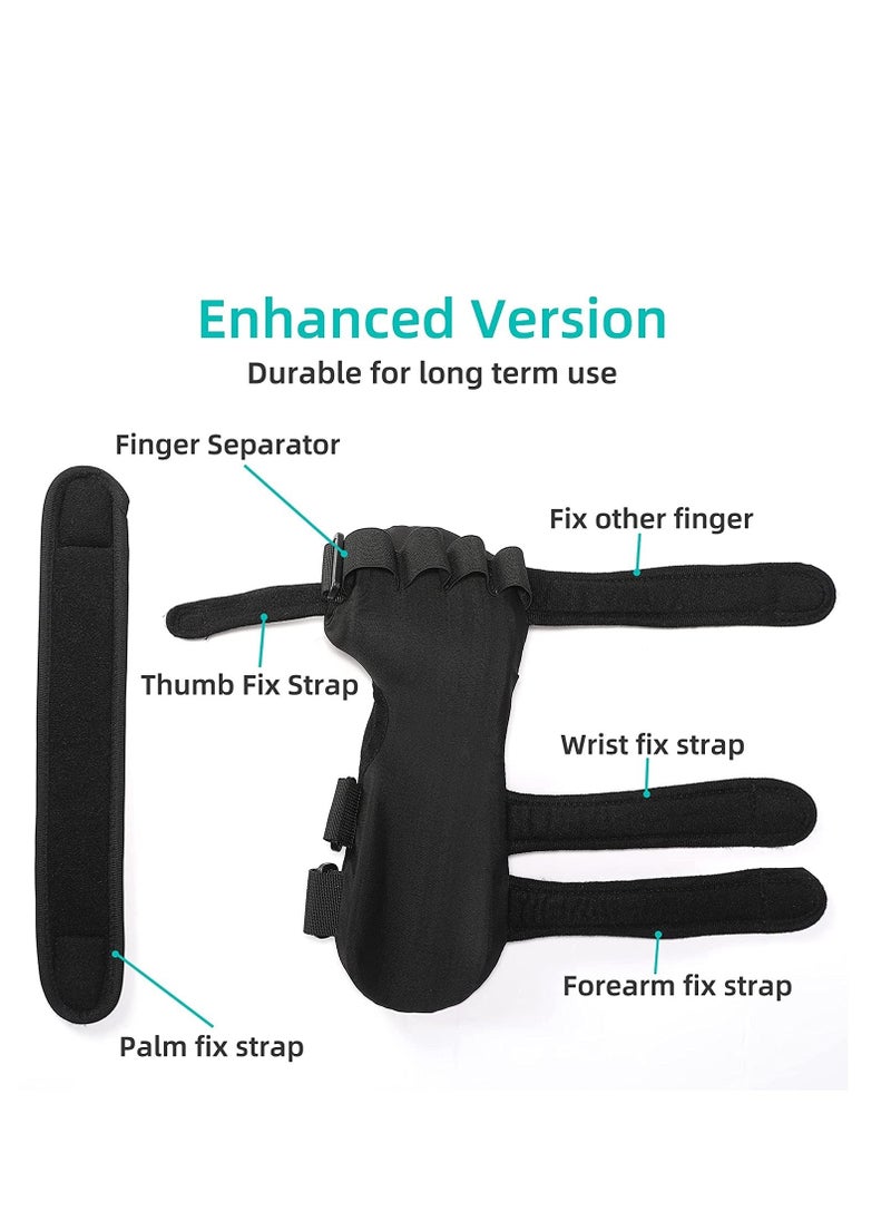 Y&D - Azonee Stroke Resting Hand Splint Night Immobilizer Wrist Finger Brace for Flexion Contractures Functional 5 Stabilizer Wrap Muscle Atrophy Rehab Arthritis Pain Large Left - Image 1