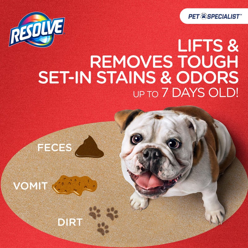 Resolve Pet Specialist Heavy Traffic Foam, Carpet Cleaner, Pet Stain And Odor Remover, Carpet Cleaner Solution, 2 Pack Of 22oz - Image 2