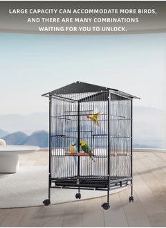 Bird Cage with Rolling Stand，Large Parrot BirdcageBreeding，Cockatiel Sun Conure Parakeet, Big Pigeon Villa for Parakeet, Black Your Feathered Friend's Cozy Paradi - pzsku/Z3EB73F47D3E02A5D349DZ/45/_/1721800724/fc6814c9-0cfd-4beb-acbd-8e37fe3ce52f