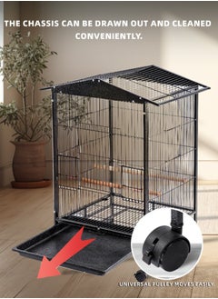 Bird Cage with Rolling Stand，Large Parrot BirdcageBreeding，Cockatiel Sun Conure Parakeet, Big Pigeon Villa for Parakeet, Black Your Feathered Friend's Cozy Paradi - pzsku/Z3EB73F47D3E02A5D349DZ/45/_/1721800725/44e0f016-4927-4055-bf1d-63d0b405cf33