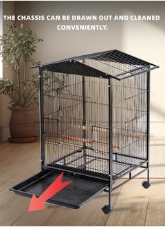 Bird Cage with Rolling Stand，Large Parrot BirdcageBreeding，Cockatiel Sun Conure Parakeet, Big Pigeon Villa for Parakeet, Black Your Feathered Friend's Cozy Paradi - pzsku/Z3EB73F47D3E02A5D349DZ/45/_/1721800726/4299987c-5a5a-45ea-80d1-c962a5c9556e