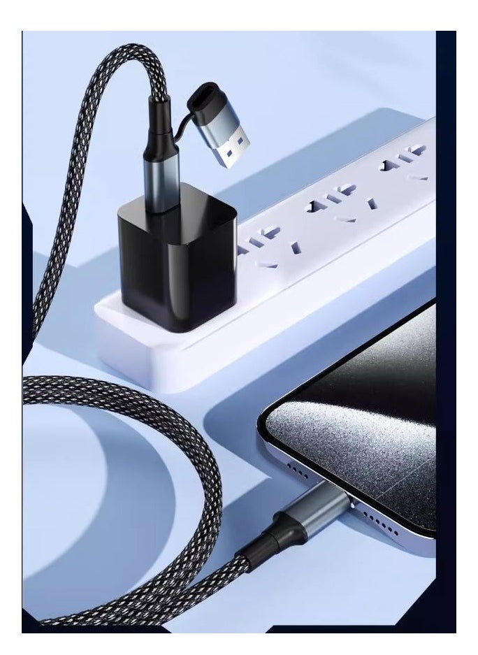 onten 2 in 1 USB Type C & USB Type C to Type A Cable Length  2m 65W 10Gbps Data Transfer Speed  - Image 4