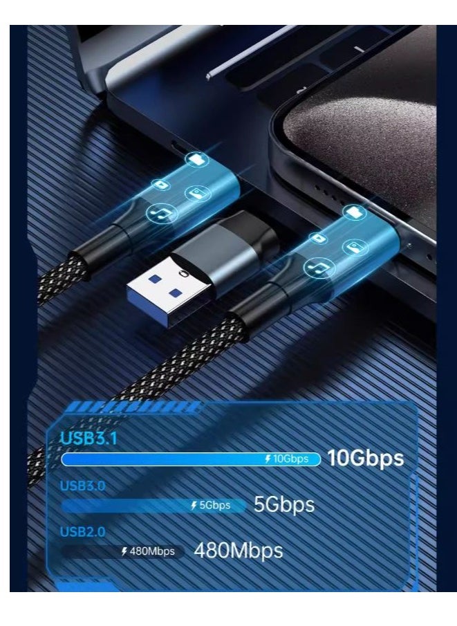 onten 2 in 1 USB Type C & USB Type C to Type A Cable Length  2m 65W 10Gbps Data Transfer Speed  - Image 5