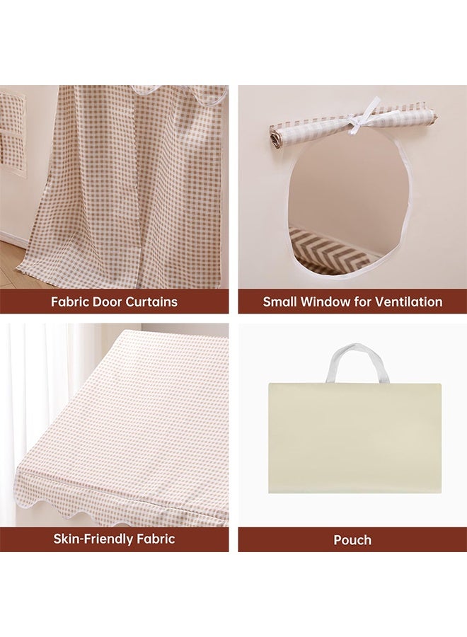 Favarey Large Kids Tent Playhouse Indoor Outdoor Toddler Play Tent with LED Lights, Flags and Ornaments Butterfly, Baby Outdoor Playhouse Princess Castle Tent, Kids Indoor Playroom Toys - Image 5