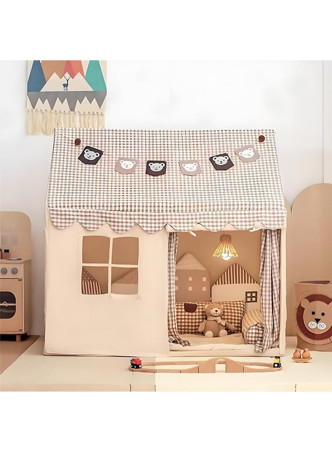 Favarey Large Kids Tent Playhouse Indoor Outdoor Toddler Play Tent with LED Lights, Flags and Ornaments Butterfly, Baby Outdoor Playhouse Princess Castle Tent, Kids Indoor Playroom Toys - Image 1