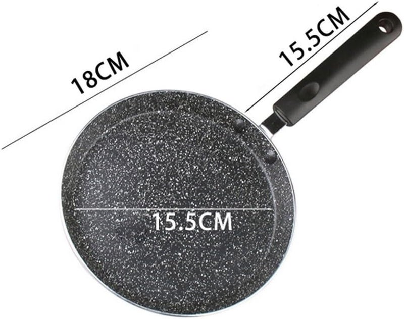 Cast Aluminum Frying Pan 6.1 Inch Non-Stick Skillet with Ergonomic Handle for Gas and Induction Stovetops Black Gold Finish Easy Clean Dishwasher Safe Cookware for Eggs Pancakes(black) - Image 2
