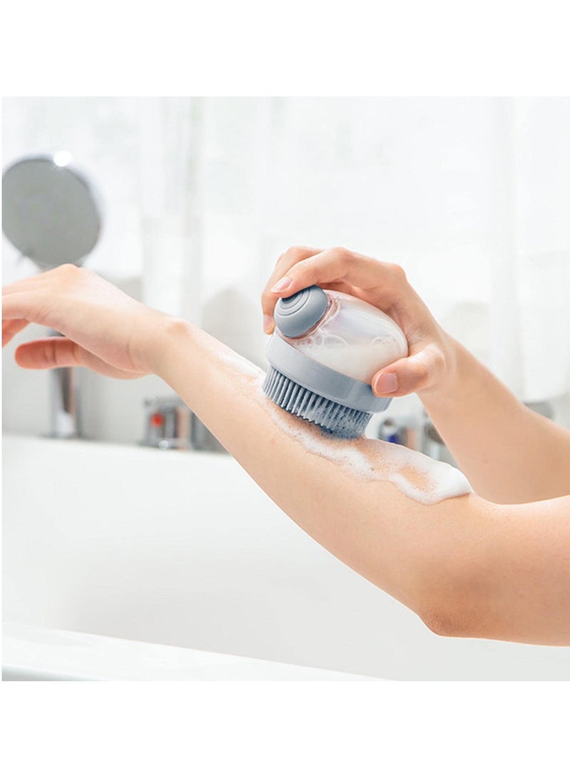 SYOSI Silicone Body Brush Shower Scrubber with Shower Gel Dispenser Function 2Pack Soft Silicone Bath Massage Body Brush Scrubber Do Couro Cabeludo - Escova De Cabelo De Chuveiro Grey - Image 2