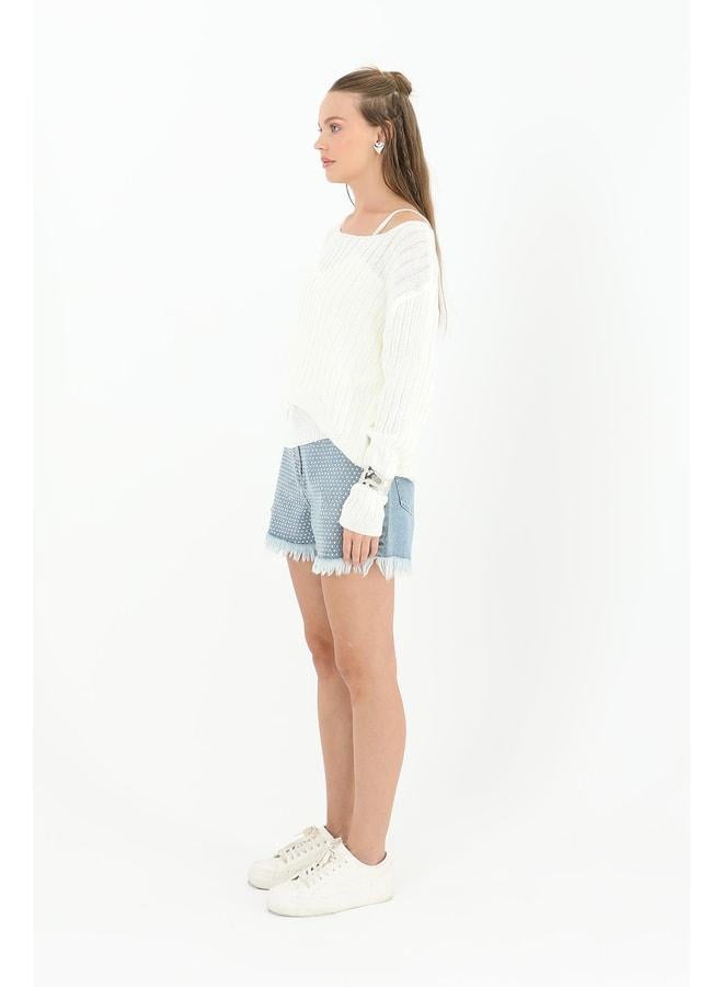 Soul Women's Knit Dual Blouse Set - 31779BLZ - ECRU - Image 3