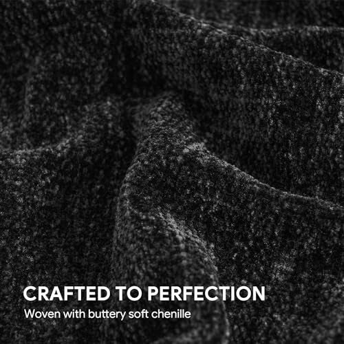 RECYCO Throw Blanket Soft Cozy Chenille Throw Blanket with Fringe Tassel for Couch Sofa Chair Bed Living Room Gift (Black, 60" x 80") - Image 4