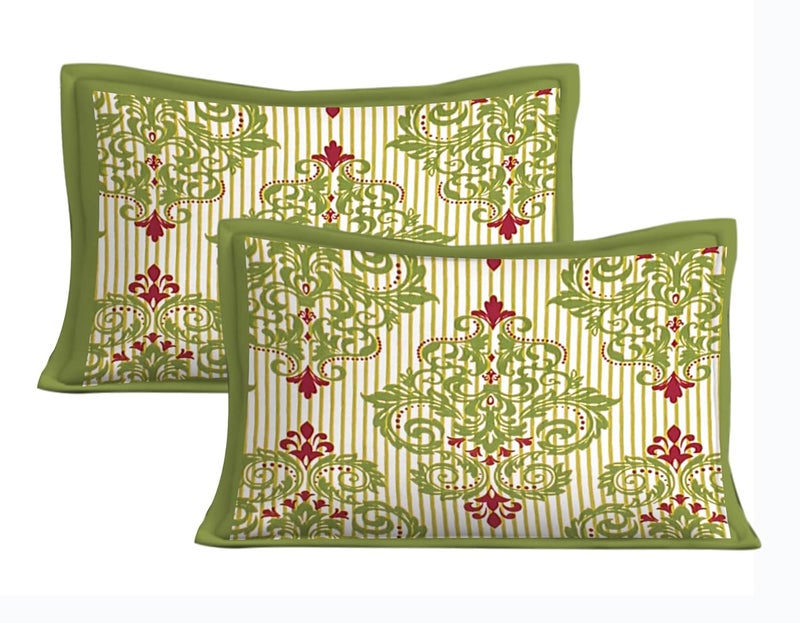 Meejoya 100 Cotton Rajasthani Jaipuri Traditional King Size Double Bed Bedsheet With 2 Pillow CoversJaipurbed_1160 TCGreen - Image 4
