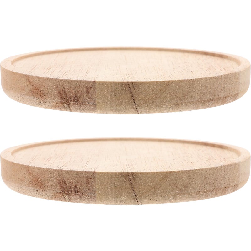 2pcs Oak Wood Floating Wall Shelf 15cm Round Thickened Storage Display Shelves for Living Room Bedroom - Image 2
