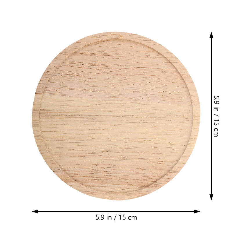 2pcs Oak Wood Floating Wall Shelf 15cm Round Thickened Storage Display Shelves for Living Room Bedroom - Image 4