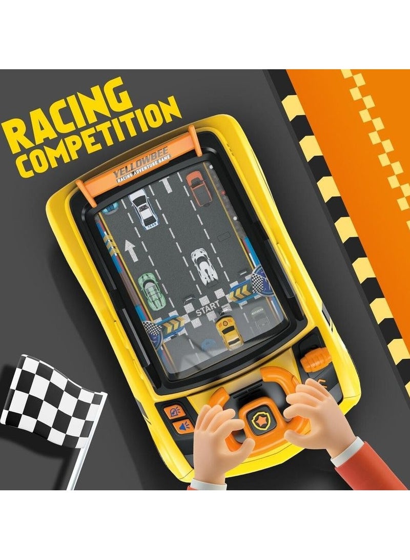 Kids Toy Car Driving Racing Game Steering Wheel Dodge Vehicle Adventure Play Electronic Simulation Childrens Education-Yellow  - Image 3