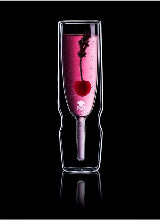 MasterPro 2-Piece Mixology Double Wall Flute Glass Set 19cl  - Image 3