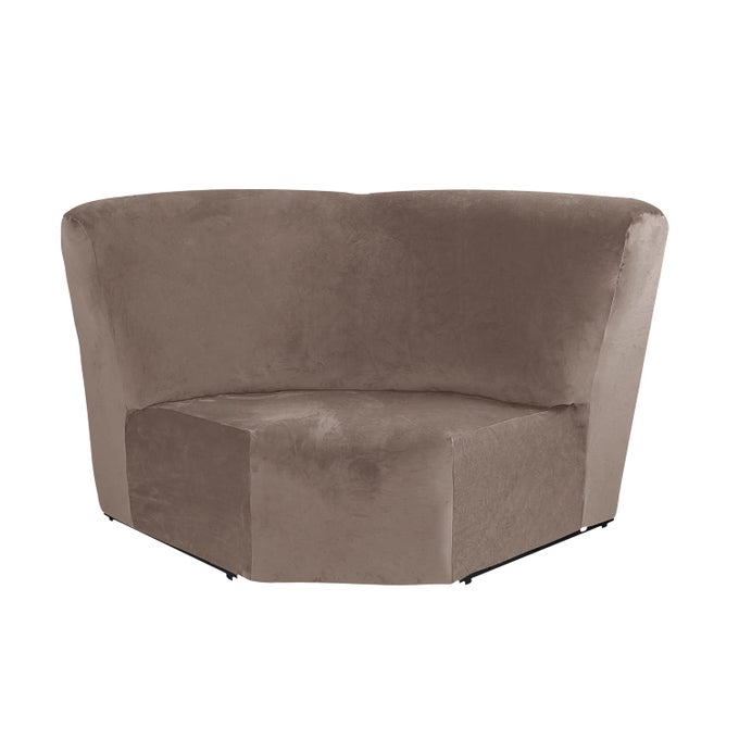 CORNER SOFA COVER 1 PIECE VELVET STRETCH CORNER COUCH COVER FOR SECTIONAL RECLINER SOFA SLIPCOVER RECLINING L SHAPE SOFA COUCH ADDITIONAL SEAT TAN