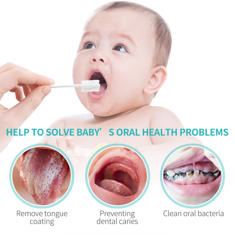 dearlomum Baby Tongue Cleaner, Newborn Toothbrush, 96PCS Disposable Infant Toothbrushes, Gauze Gum Cleaner Toothbrush Baby Oral Cleaning Stick Dental Care for 0-36 Months - Image 2