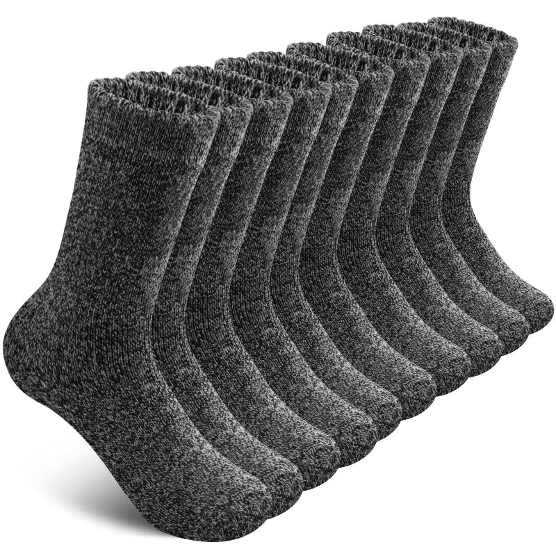 SIMIYA 5 Pairs Wool Socks Mens, Thick Warm Winter Soft Hiking & Casual Crew Socks - Image 1