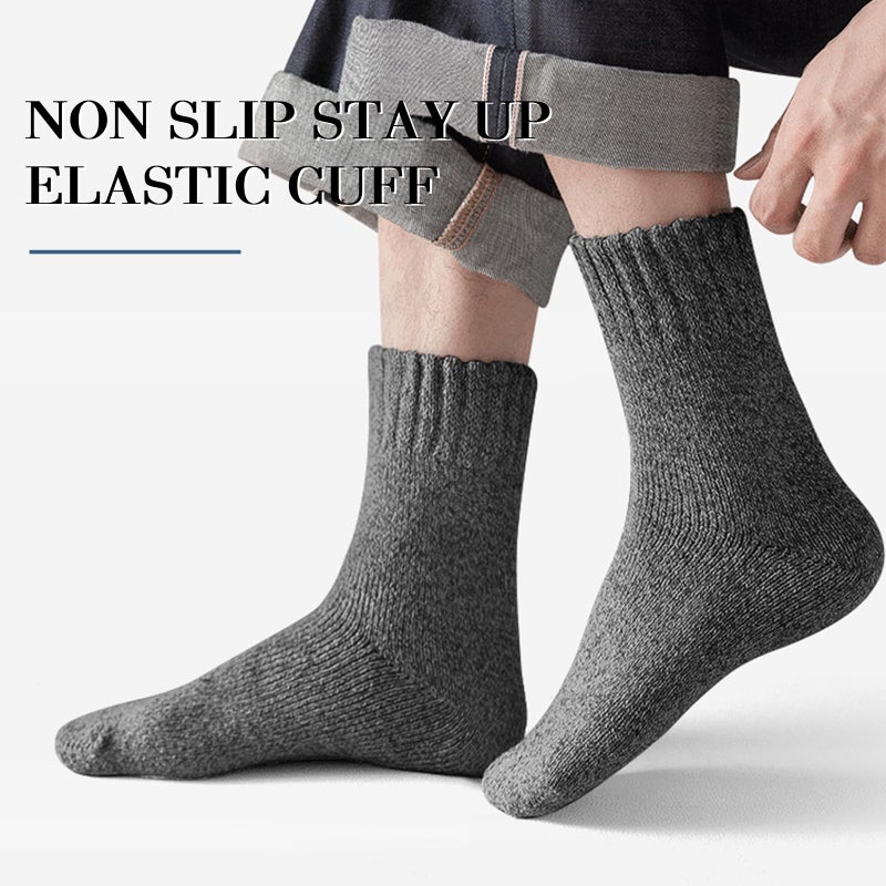SIMIYA 5 Pairs Wool Socks Mens, Thick Warm Winter Soft Hiking & Casual Crew Socks - Image 5