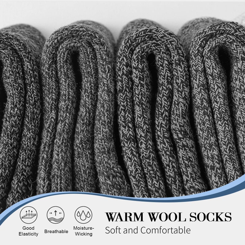 SIMIYA 5 Pairs Wool Socks Mens, Thick Warm Winter Soft Hiking & Casual Crew Socks - Image 3
