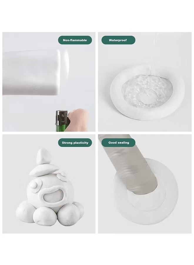 10Pcs Waterproof Sealing Clay, White Seal Motor, Quick Mending Mud for Drain Connection, Wall Hole, Air Conditioning Hole - Image 5