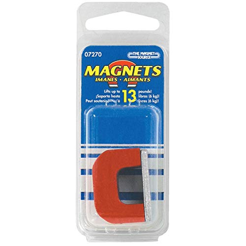 Master Magnetics ماجنتيك ماستر 1.18 بوصة مغناطيس على شكل حدوة حصان 13 رطل سحب 5.5 ماغنطيسية حمراء 1 قطعة - Image 2